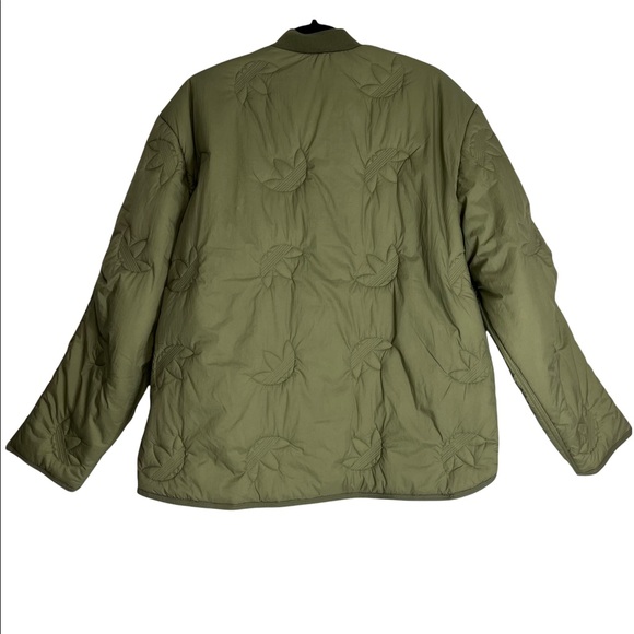 14) NWT ADIDAS Originals Trefoil Green Oversized Bomber Liner Jacket Size Small - Picture 3 of 16